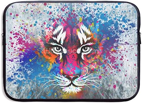 LiaanQianga Colorful Tiger Print 13-15 Inch Laptop Sleeve Bag - Tablet Clutch Carrying Case,Water Resistant, Black
