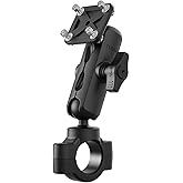 TUSITA Motorcycle GPS Mount Compatible with Garmin Montana, Zumo XT GPS - Handlebar Base with Medium Double Socket arm