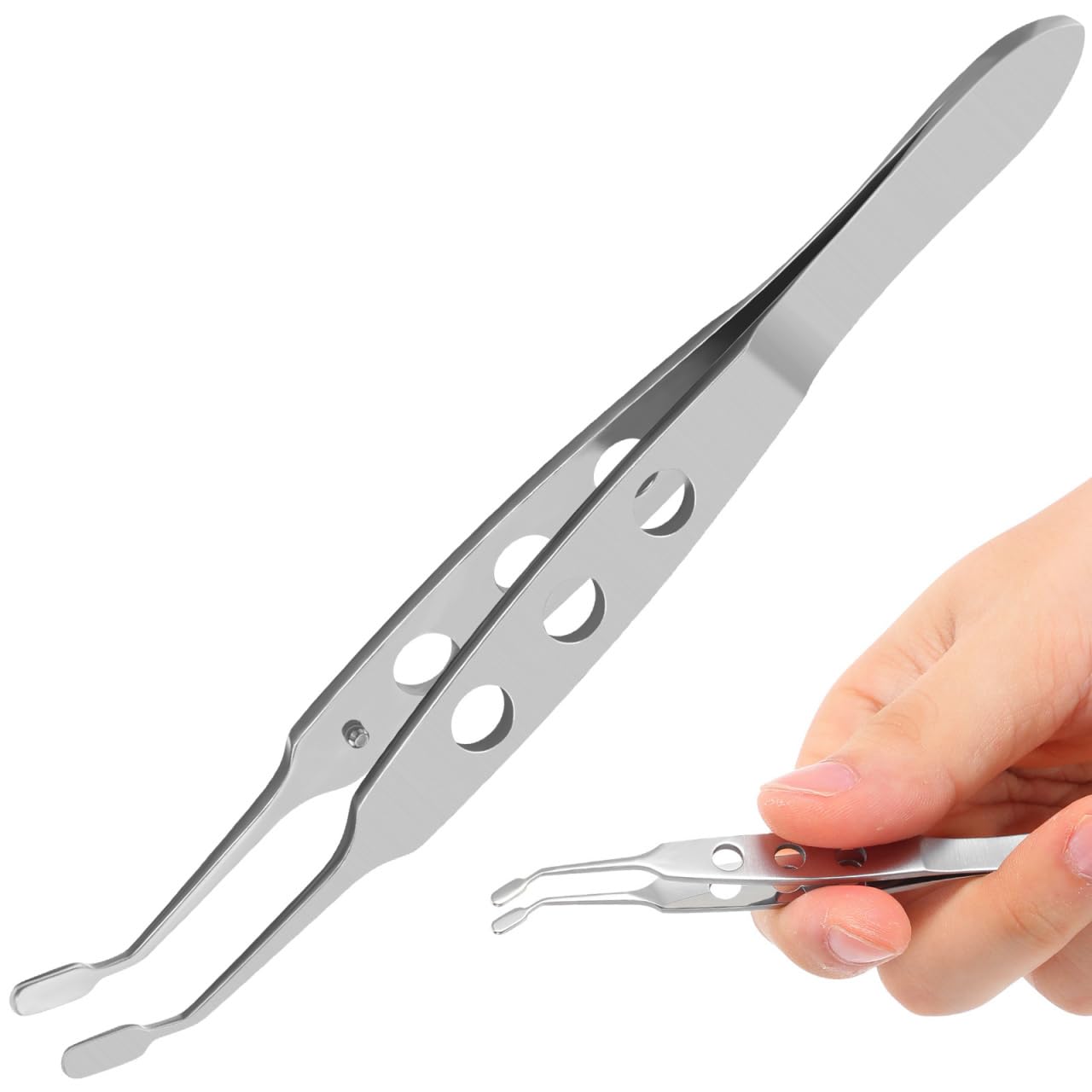 ULTECHNOVO Meibomian Gland Expressor, Combination Stainless Steel Eyelid Massage Round Tip Squeeze The Eyelid to Unclog The Eyelid Clip for Issue Dry Eyes