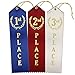 RibbonsNow 1st - 2nd - 3rd Place Award Ribbons - 75 Total Ribbons - 25 Each Place with Card & String