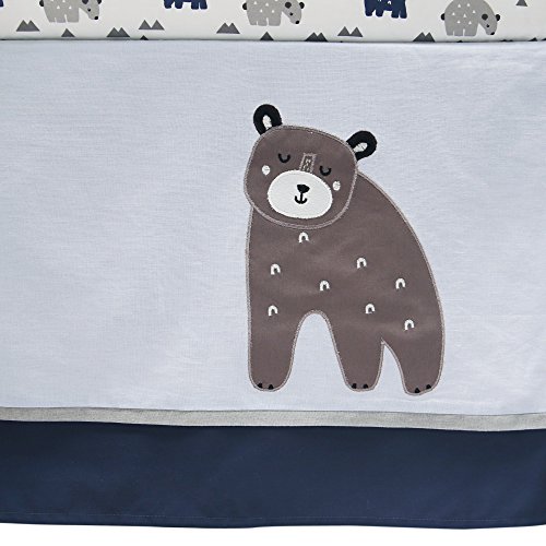 image for Lambs & Ivy Signature Montana 6-Piece Baby Crib Bedding Set - Blue,Gre