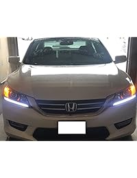 iJDMTOY 2 luces LED de conducción diurna de iluminación uniforme para faros delanteros, montaje LED de modernización para Honda Accord Sedán de 2013 a 2015