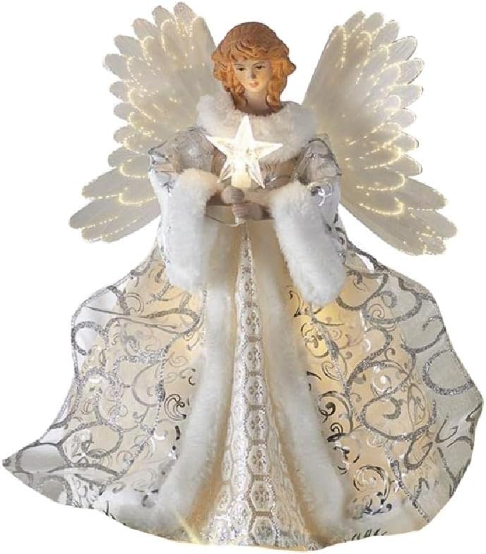 Tree Toppers - Christmas Tree Top Angel Light Decorative Lamp Present Accessory Supplies for Christmas Spring Festival Decorations Gift Christmas Tree Top Angel
