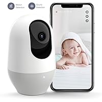 Nooie Baby Monitor, WiFi Pet Camera Indoor, 360-degree Wireless IP Nanny Camera, 1080P Home Security Camera, Motion Tracking, IR Night Vision, Works with Alexa, Two-Way Audio, Motion & Sound Detection