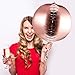 12 Packs 22 Inch 4D Balloons Large Foil Balloons Sphere Foil Balloons 4D Round Balloons for Birthday Wedding Baby Shower Party Decors (12 Packs, Rose Gold)