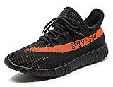 Yasmine Fashion Lightweight Sneakers Unisex Athletic Shoes for Couple Men Women Black Orange 46