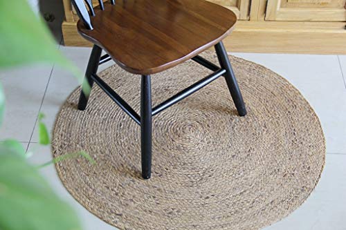 Design Carpet Interior Carpet Area Rugs Round Hand Woven Carpet Mat Bedroom Decor Kids Room Play Rug Knitting Carpet Blanket Round 80cm (Color : 1, Size : Round100cm)