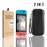 Nintendo Switch Screen Protector and Carrying Case / Bags by Doestyle, Hard Shell Carrying Case Bags + 2PCS HD Flim Tempered Glass Screen Protectors for Nintendo Switch [2 IN 1]