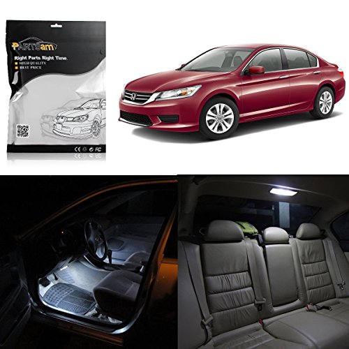 Partsam Honda Accord 2013 2014 2015 2016 White Interior LED Lights Package Kit (6 Pieces)
