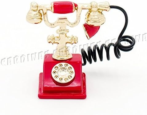 Odoria 1:12 red old-fashioned rotary phone miniature vintage dollhouse [parallel import goods]