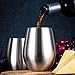 Stainless Steel Wine Glasses - Set of 2 Large & Elegant Stemless Goblets (18 oz) - Unbreakable, Shatterproof Metal Drinking Tumblers