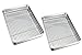 TeamFar Baking Sheet with Rack Set (2 Pans + 2 Racks), Stainless Steel Baking Pan Cookie Sheet with Cooling Rack, Non Toxic & Healthy, Easy Clean & Dishwasher Safe - 4 Pack