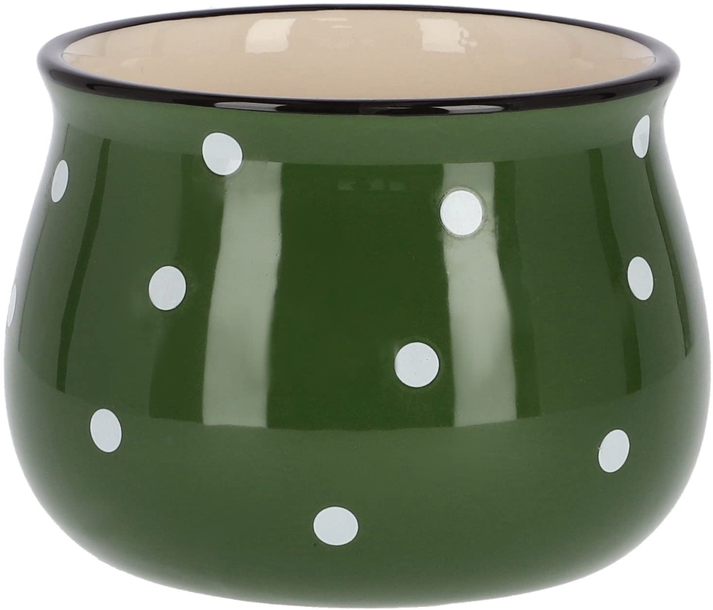 KOTARBAU® Ceramic Flower Pot φ 110 mm Green with White Spots