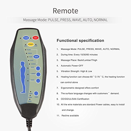 Mecor Heated Office Massage ChairHighBack PU Leather Computer Chair w