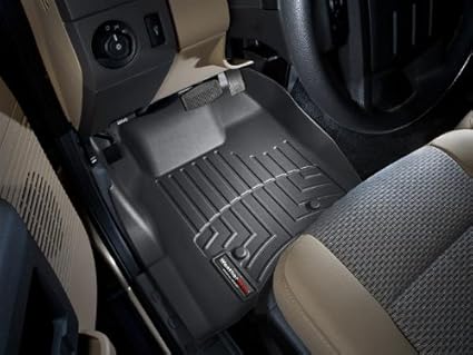 2012 2015 Ford Super Duty F 250 F 350 F 450 F 550 Regular Cab Black Weathertech Floor Liner With Depressed Forward Left Corner Floor Space