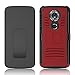 Moto G6 Play Case, Zenic Heavy Duty Shockproof Full-Body Protective Hybrid Case Cover with Swivel Belt Clip and Kickstand for Motorola Moto G6 Play (Red)