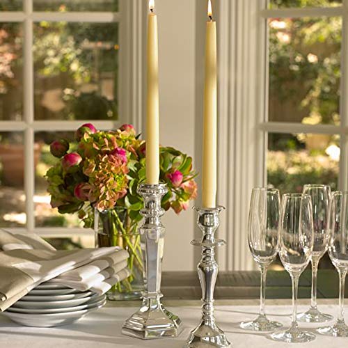 Exquizite Ivory Taper Candles 16 Pack Dripless Taper Candles 10 inch Tall, 3/4 inch Thick