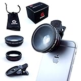 Universal 2 in 1 Professional HD Camera Lens Kit for iPhone 6 Plus, iPad, and other Mobile Devices - 0.45x Super Wide Angle + 10x Super Macro (Optical Glass/Increased Transparency)