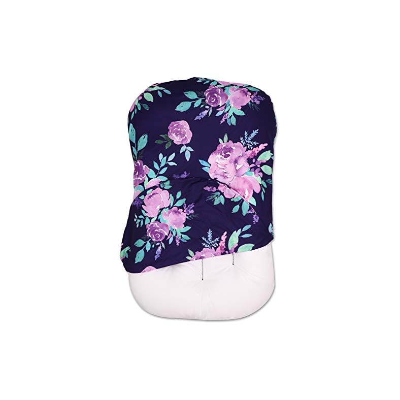 Baby Padded Loungers Cover, Purple Flower Newborn Lounger Cover Boys & Girls, Baby Nest Case, Removable Nest Slipcover…
