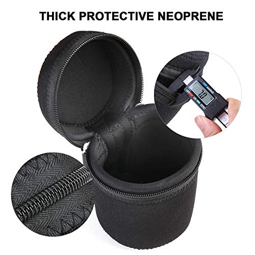 waka [4 Pack] Thick Protective Neoprene Camera Lens Pouch Set, Camera Lens Case Zipper DSLR Camera Lens (Canon, Nikon, Sony, Olympus, Panasonic)- Small, Medium, Large, Extra Large - Thumbnail 2