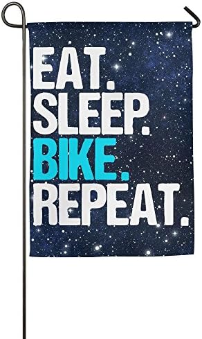 Classic Garden Flag - 12 X 18 Inch|18 X 27 Inch Decorative Cute Eat Sleep Bike Repeat House Flag