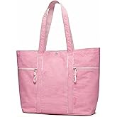 Caitina Large Tote Bag for Women Nylon Shoulder Bags for Women Lightable Shoulder Purses Gym Tote for Travel Yoga Work Dance