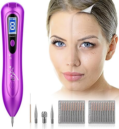 Skin Tag Mole Remover, COOFO Professional Removal Pen Skin Tag Remover with LCD Display &amp; 8 Strength Levels for Body Facial Freckle Nevus Warts Age Spot Tattoo Remover Machine