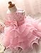 NNJXD Girl Dress Kids Ruffles Lace Party Wedding Dresses Size (90) 12-24 Months Pink