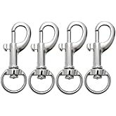 LuoQiuFa Flag Clips Swivel Snap Hooks, 4 Pcs Zinc Alloy 1.8 Inch Multifunctional Swivel Snap Hooks for Dog Leash Hook Boat Rope Keychain