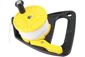 SCUBAMAX 150FT Scuba Dive Reel Kayak Anchor with Thumb Stopper for Safety Underwater Diving Snorkeling, Cave and Wreck Exploration, Recreational Diving and Spear Fishing