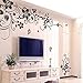 Wall Stickers, Kissbuty Removable Flowers Wall Decals Family Letter Quote DIY Floral Vines and Butterfly Wall Decor Stickers Peel Stick Art Decoration Mural Home Decor Wall Art (Black)