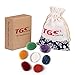 TGS Gems® Reiki Chakra Stones w/Chakra Case Set of 7 Chakras Stones with Engraved Chakra Symbols