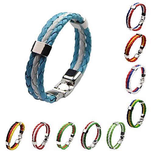 Shuohu FIFA World Cup 2018 - National Flag Braided Bracelet for Fans of (Brazil) - Thumbnail 2