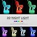 Palawell for Girls - Unicorn 3D Night Light 15 Changing Color Remote Control Unicorn Kids Room Decor Lighting - with Charger