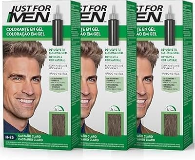 Tinte Colorante en Gel, Coloración, Castaño Claro H25 (3 Pack)