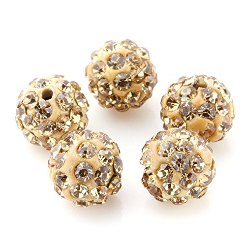 Charisma Wholesale 10mm Light Smoked Topaz Crystal Rhinestone Disco Ball Pave Beads Round Charms Jewelry Makings 20 pcs