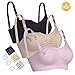 WETONG 3PACK Seamless Maternity Bra, Soft Cotton Nursing Bras Bralette for Breastfeeding with Extra Bra Extenders & Clips