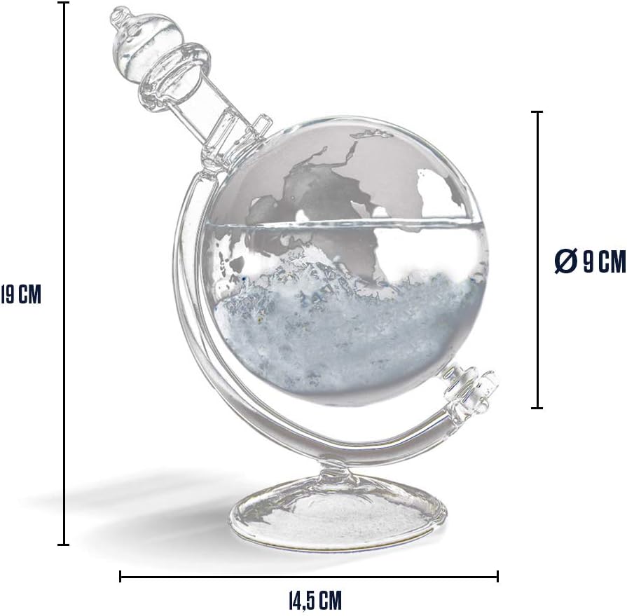 Mikamax Large Glass Storm Globe - Office Decoration Ornament - Nordic Style - Weather Globes, Transparent - Image 5