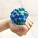 Anti Stress Reliever Grape Ball Hand Wrist Squeeze Toy Squishy Mesh Ball Gift (Blue)