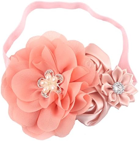 Miugle Baby Girls Rhinestone Flower Headbands Baby Bows