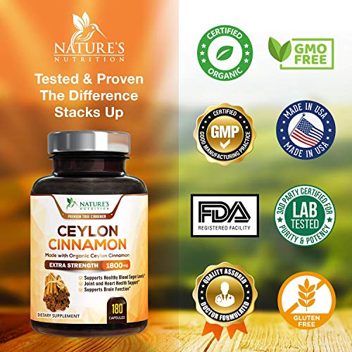image for Nature's Nutrition True Organic Ceylon Cinnamon Highest Potency Standa
