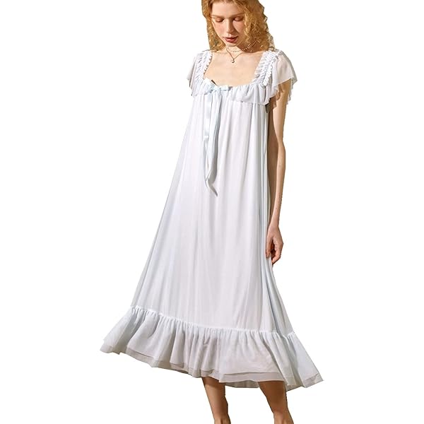 Camisón Blanco Mujer Camisón Algodón Mujer The 1 For U - Sin Mangas, Estilo Victoriano, Talla 3XL Vestido Noche Estilo Victoriano