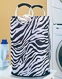 Laundry Room Clothes Hamper in Zebra Print - Helps Carry Heavy Loads