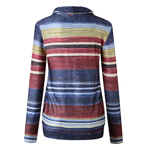 Londony ♥‿♥ Clearance Sales,Tops for Women's Cowl Neck Long Sleeve Casual Tunic Sweatshirt Tops with Striped Pattern - Thumbnail 4