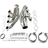 Exhaust Headers for LSX LS1 LS2 LS3 LS6, 1 3/4" Primaries 3" Collector, Polished Stainless Steel Turbo Headers, Fit for Small Block V8 5.7L 6.0L 6.2L Engines, Forward Facing Up
