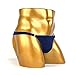 WenMei Men's Bikini Boxer Briefs trip Thongs G-string milk silk Underwear Shorts (Dark Blue),Free size