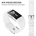 For Fitbit Charge 2 Bands, Adjustable Replacement Sport Strap Bands for Fitbit Charge 2 Smartwatch Fitness Wristband Soft Silicone All White Small