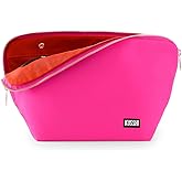 KUSSHI Washable Travel Makeup & Cosmetic Bag - Brush Organizer Sold Separately (Vacationer, Bubble Gum Pink/Orange)
