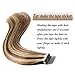 16inch Brown&Blonde Highlight Tape In Human Hair Extensions Long Straight Seamless Skin Weft Hair Invisible Double Sided Tape 20pcs 30g+10pcs Extra Tapes (Medium Brown mixed Dark Blonde #4-27)