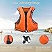 Life Jacket Adult Inflatable Swim Vest for Snorkeling by OMOUBOI Suitable for 80-220lbs.Click on The Discount Code to get The Elastic Band, Yellow Children's Vest, Swimming Hand Paddles